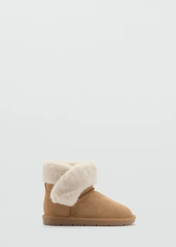 Dzieci MANGO Buty*Skórzane botki z futrem
