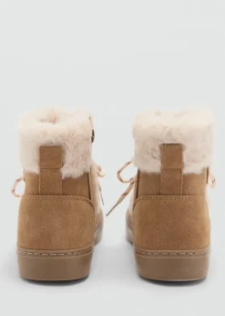 Dzieci MANGO Buty*Skórzane botki z futrem