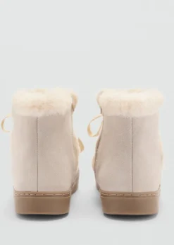 Dzieci MANGO Buty*Skórzane botki z futrem