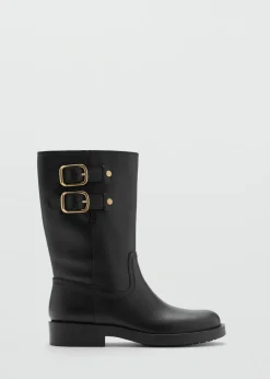 MANGO Buty|Akcesoria Skórzane*Skórzane botki z klamerkami