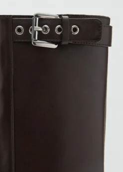 MANGO Buty|Akcesoria Skórzane*Skórzane botki z klamrą