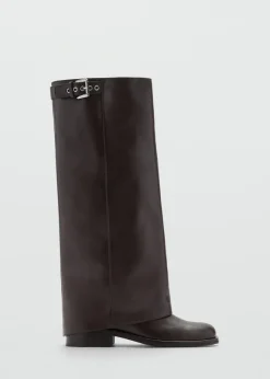 MANGO Buty|Akcesoria Skórzane*Skórzane botki z klamrą