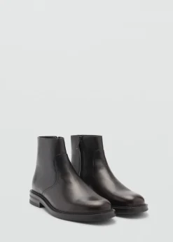 MANGO Skóra|Buty*Skórzane botki z suwakiem