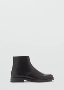 MANGO Skóra|Buty*Skórzane botki z suwakiem