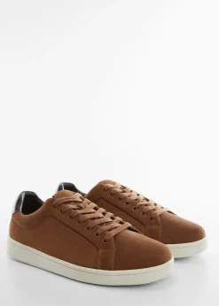 MANGO Buty*Skórzane buty sportowe wiązane na sznurówki