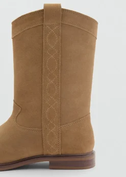 Dzieci MANGO Buty*Skórzane buty z wysoką cholewką