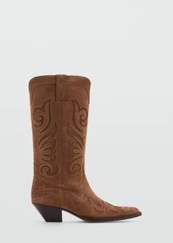MANGO Buty*Skórzane kowbojki