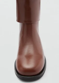 MANGO Buty|Akcesoria Skórzane*Skórzane kozaki z ozdobną sprzączką