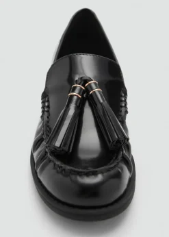 MANGO Buty|Akcesoria Skórzane*Skórzane mokasyny z frędzlami