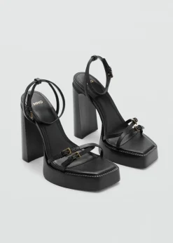 MANGO Buty|Akcesoria Skórzane*Skórzane sandały na platformie