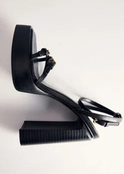 MANGO Buty|Akcesoria Skórzane*Skórzane sandały na platformie