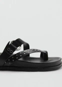 MANGO Buty*Skórzane sandały z pasków