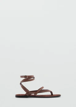 MANGO Buty|Akcesoria Skórzane*Skórzane sandały z pasków