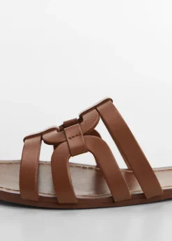 MANGO Buty*Skórzane sandały z pasków