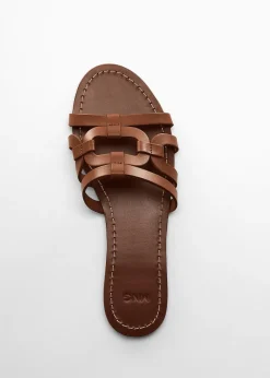 MANGO Buty*Skórzane sandały z pasków