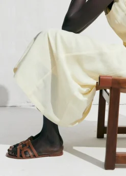 MANGO Buty*Skórzane sandały z pasków