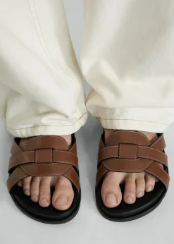 MANGO Buty|Akcesoria Skórzane*Skórzane sandały z pasków