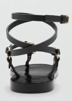 MANGO Buty|Akcesoria Skórzane*Skórzane sandały z pasków