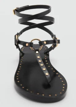 MANGO Buty|Akcesoria Skórzane*Skórzane sandały z pasków