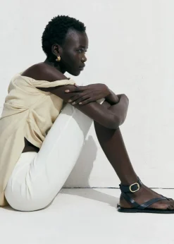 MANGO Akcesoria Skórzane*Skórzane sandały z pasków