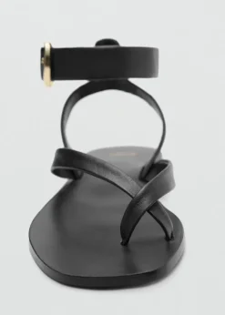 MANGO Akcesoria Skórzane*Skórzane sandały z pasków