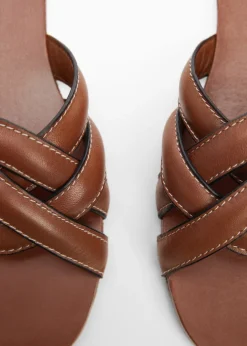 MANGO Buty|Akcesoria Skórzane*Skórzane sandały z pasków