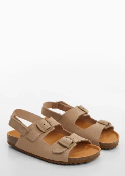 Dzieci MANGO Buty*Skórzane sandały ze sprzączkami