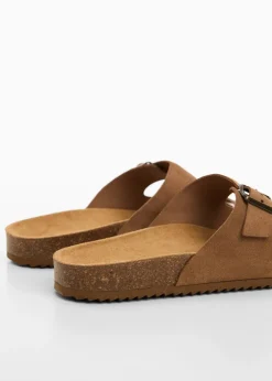 MANGO Buty*Skórzane sandały ze sprzączkami