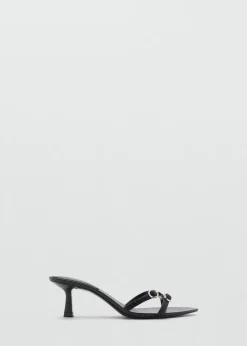 MANGO Buty*Skórzane sandały ze sprzączkami