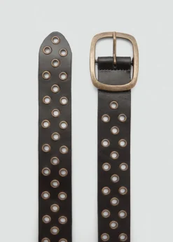 MANGO Paski*Skórzany perforowany pasek