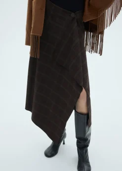 MANGO Spódnice*Spódnica asymetryczna w kratę