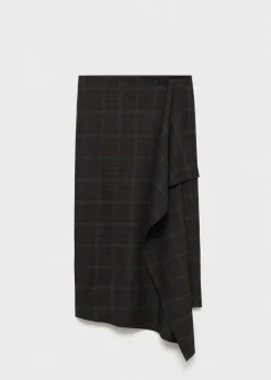 MANGO Spódnice*Spódnica asymetryczna w kratę