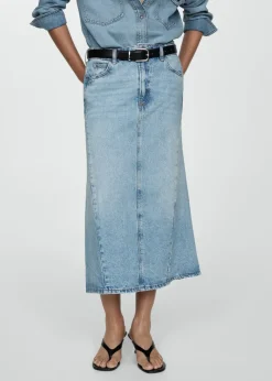 MANGO Spódnice*Spódnica dżinsowa z rozcięciem
