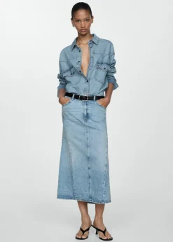 MANGO Spódnice*Spódnica dżinsowa z rozcięciem