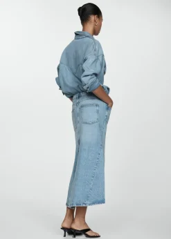 MANGO Spódnice*Spódnica dżinsowa z rozcięciem