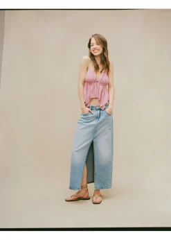 MANGO Spódnice*Spódnica dżinsowa z rozcięciem