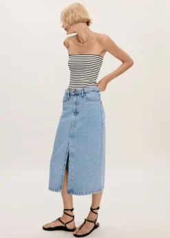 MANGO Spódnice*Spódnica dżinsowa z rozcięciem