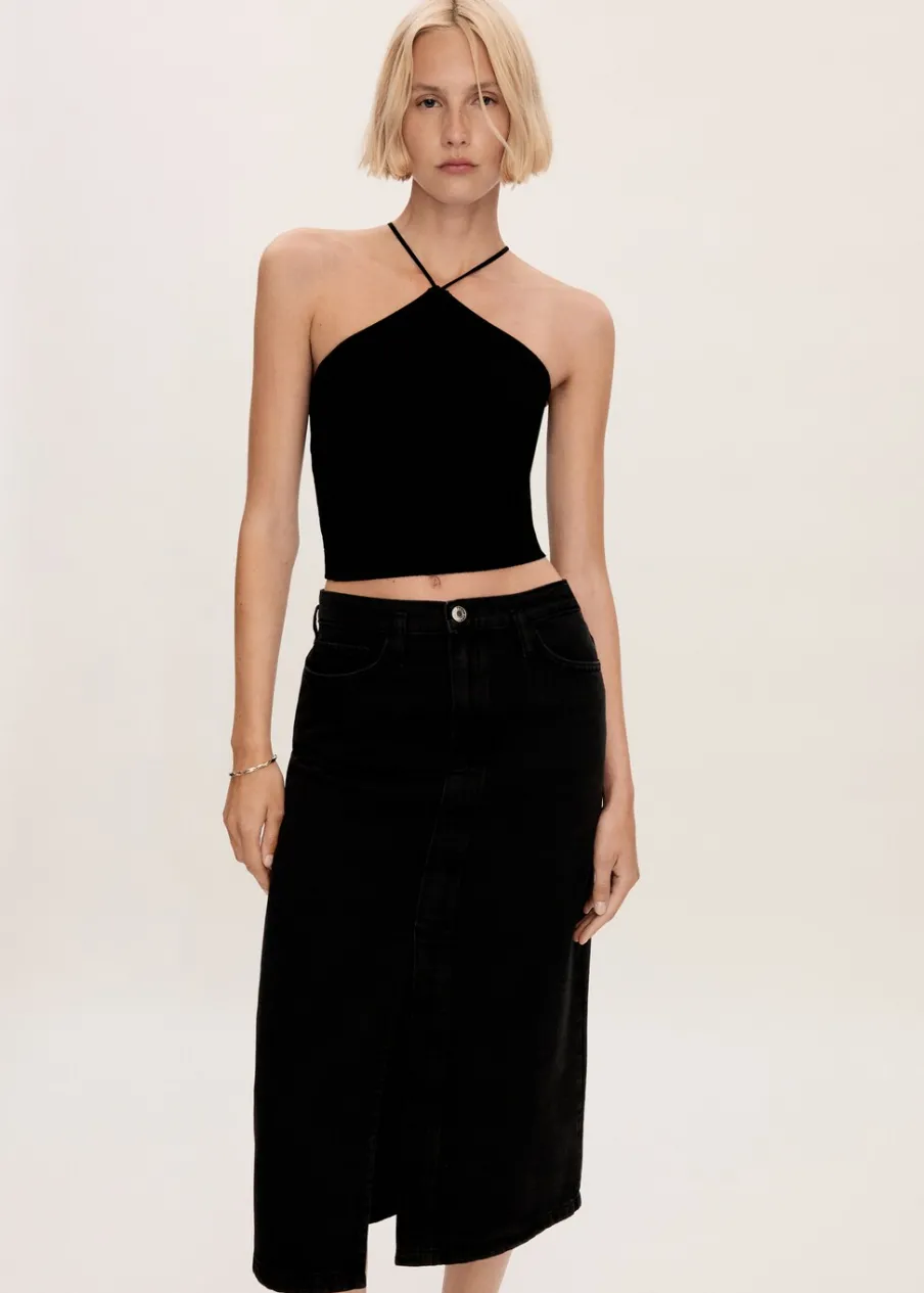 MANGO Spódnice*Spódnica dżinsowa z rozcięciem