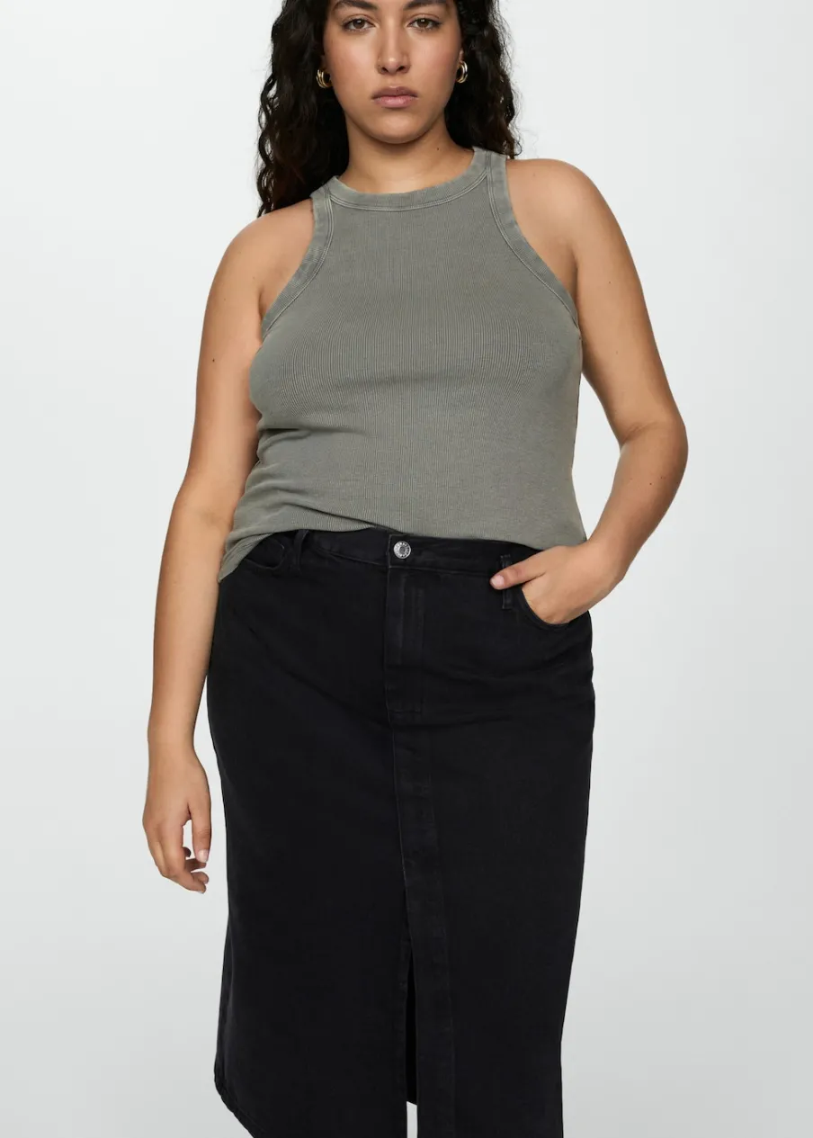 MANGO Spódnice*Spódnica dżinsowa z rozcięciem