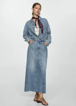 MANGO Spódnice*Spódnica dżinsowa z rozcięciem