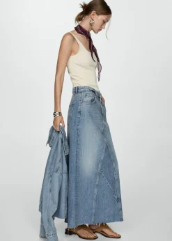 MANGO Spódnice*Spódnica dżinsowa z rozcięciem