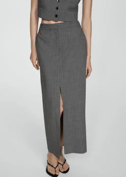 MANGO Spódnice*Spódnica garniturowa w prążki