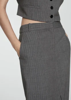 MANGO Spódnice*Spódnica garniturowa w prążki