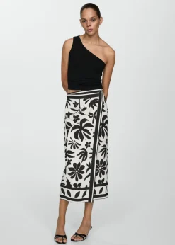MANGO Spódnice*Spódnica kopertowa z nadrukiem w kwiaty
