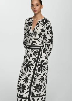 MANGO Spódnice*Spódnica kopertowa z nadrukiem w kwiaty