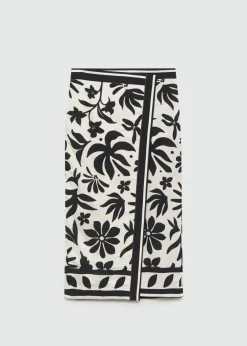 MANGO Spódnice*Spódnica kopertowa z nadrukiem w kwiaty