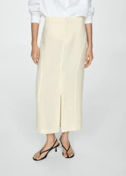 MANGO Spódnice*Spódnica lniana z rozcięciem