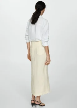MANGO Spódnice*Spódnica lniana z rozcięciem