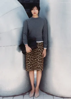 MANGO Spódnice*Spódnica midi w lamparcie cętki