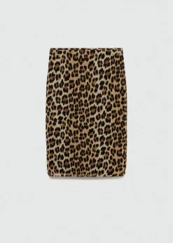MANGO Spódnice*Spódnica midi w lamparcie cętki